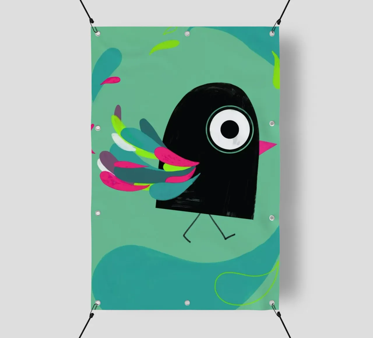 Curious Colorful Bird telo in pvc da Doozal
