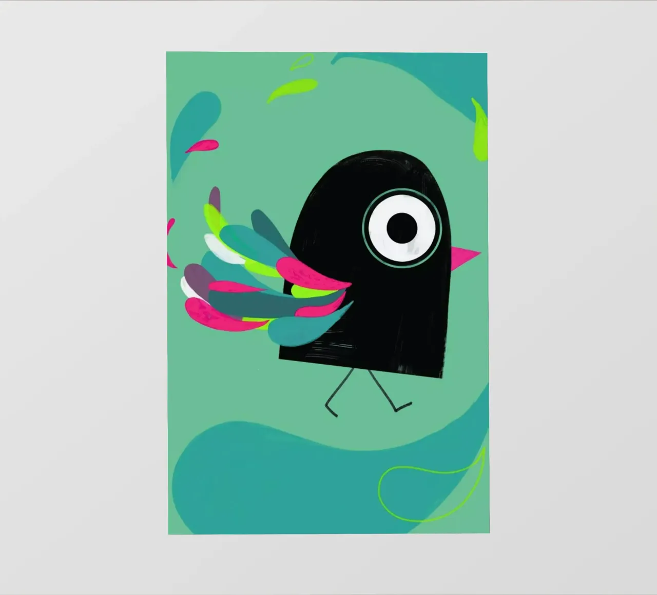 Curious Colorful Bird telo in pvc da Doozal