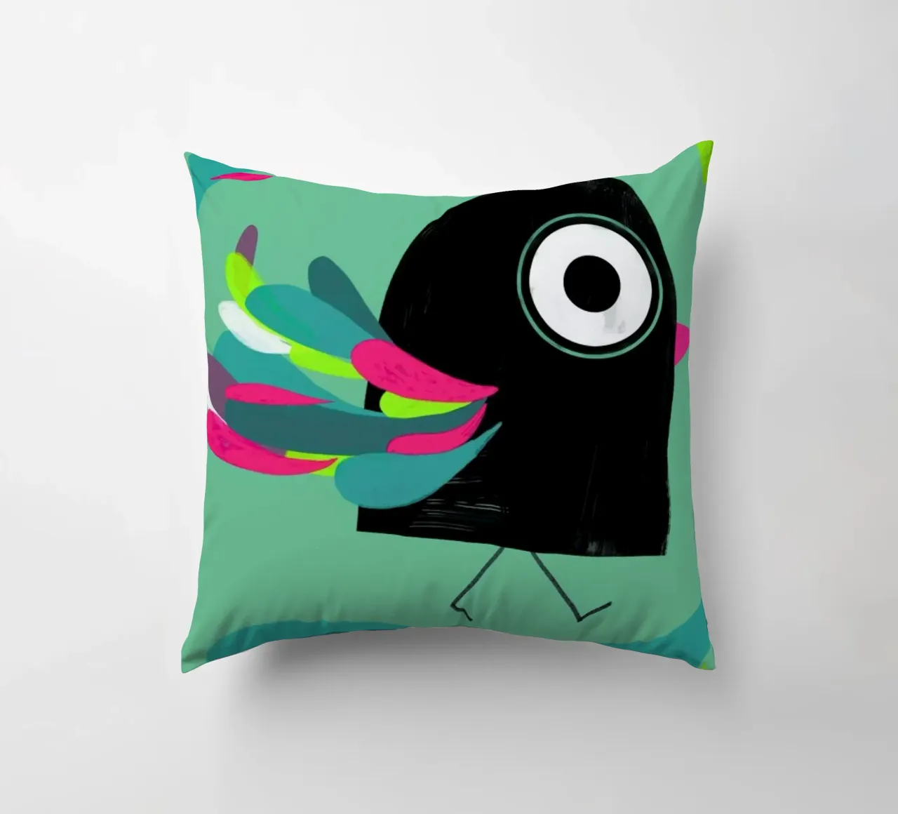 Curious Colorful Bird cuscino da Doozal