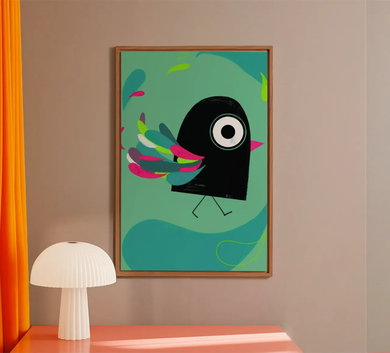 Curious Colorful Bird alluminio dibond da Doozal