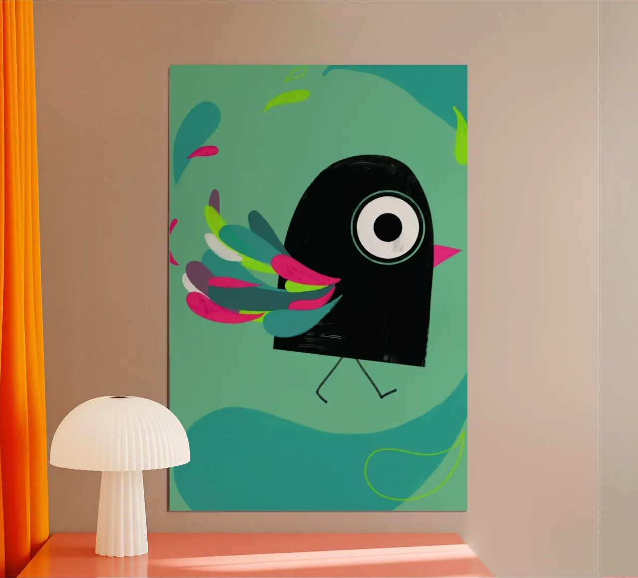 Curious Colorful Bird carta hahnemühle da Doozal