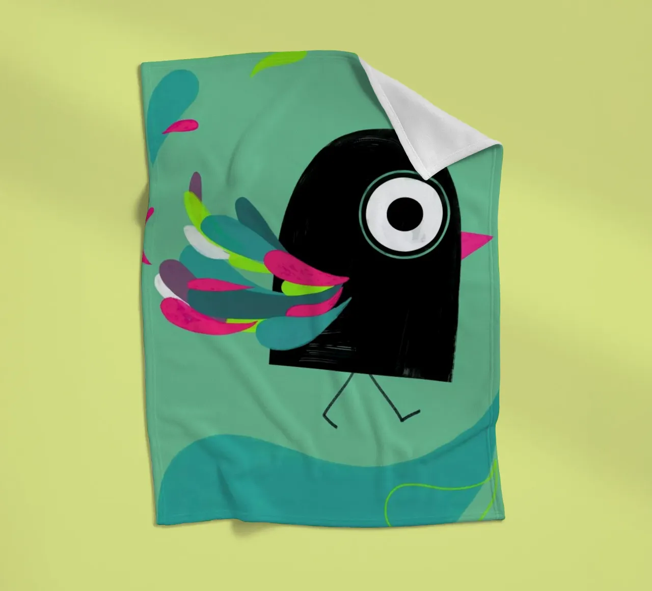Curious Colorful Bird coperta in pile da Doozal