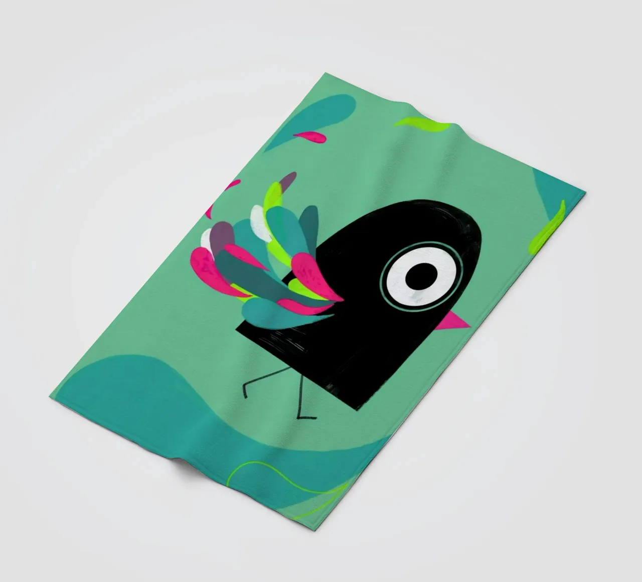 Curious Colorful Bird coperta in pile da Doozal