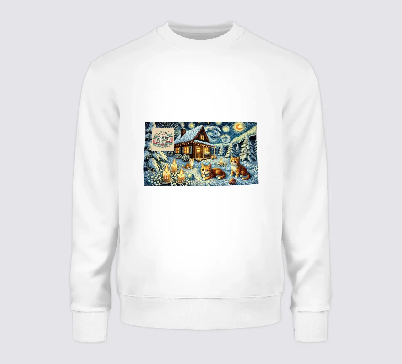 I LOVE MY MOMMY IN WINTER, Kittycat Edition felpa da Vintage Van Gogh
