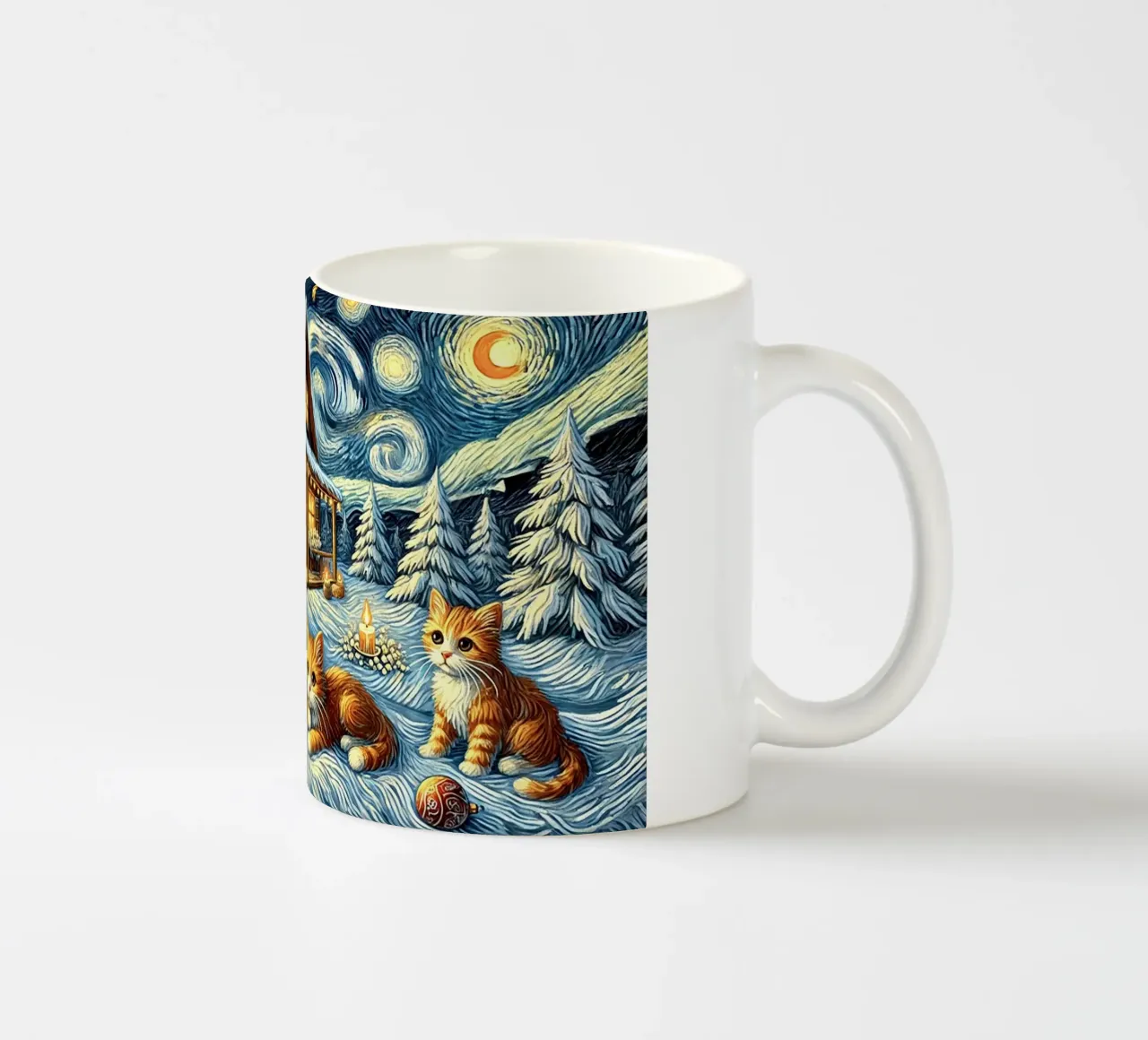 I LOVE MY MOMMY IN WINTER, Kittycat Edition tazza in ceramica da Vintage Van Gogh