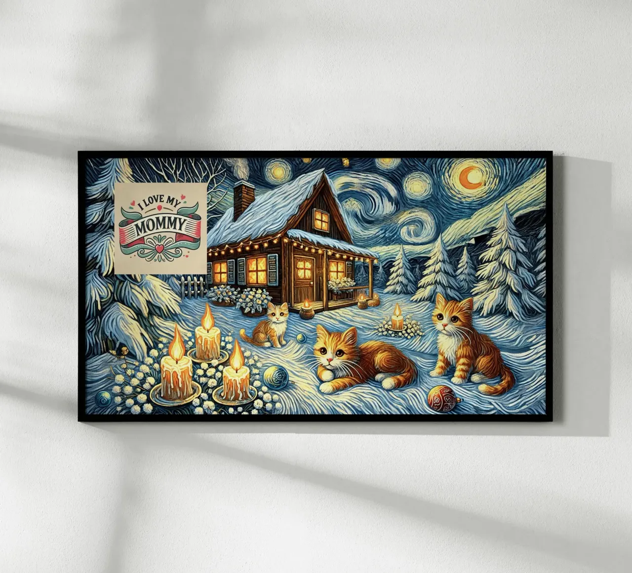 I LOVE MY MOMMY IN WINTER, Kittycat Edition carta hahnemühle da Vintage Van Gogh