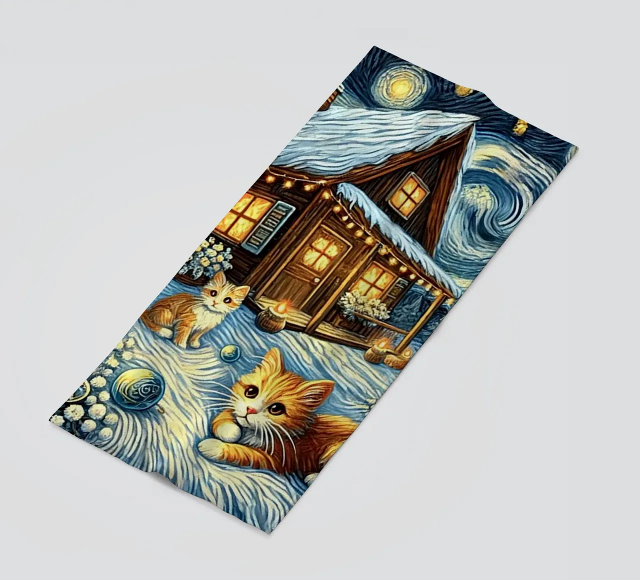 I LOVE MY MOMMY IN WINTER, Kittycat Edition telo mare da Vintage Van Gogh