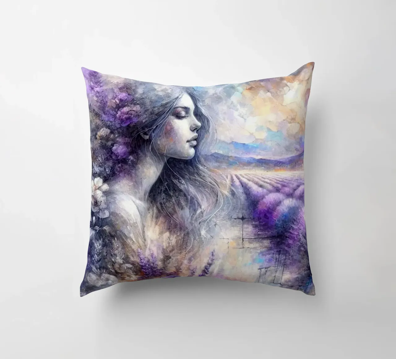 Whispers of Lavender Dreams decorative cushion by ZARAH