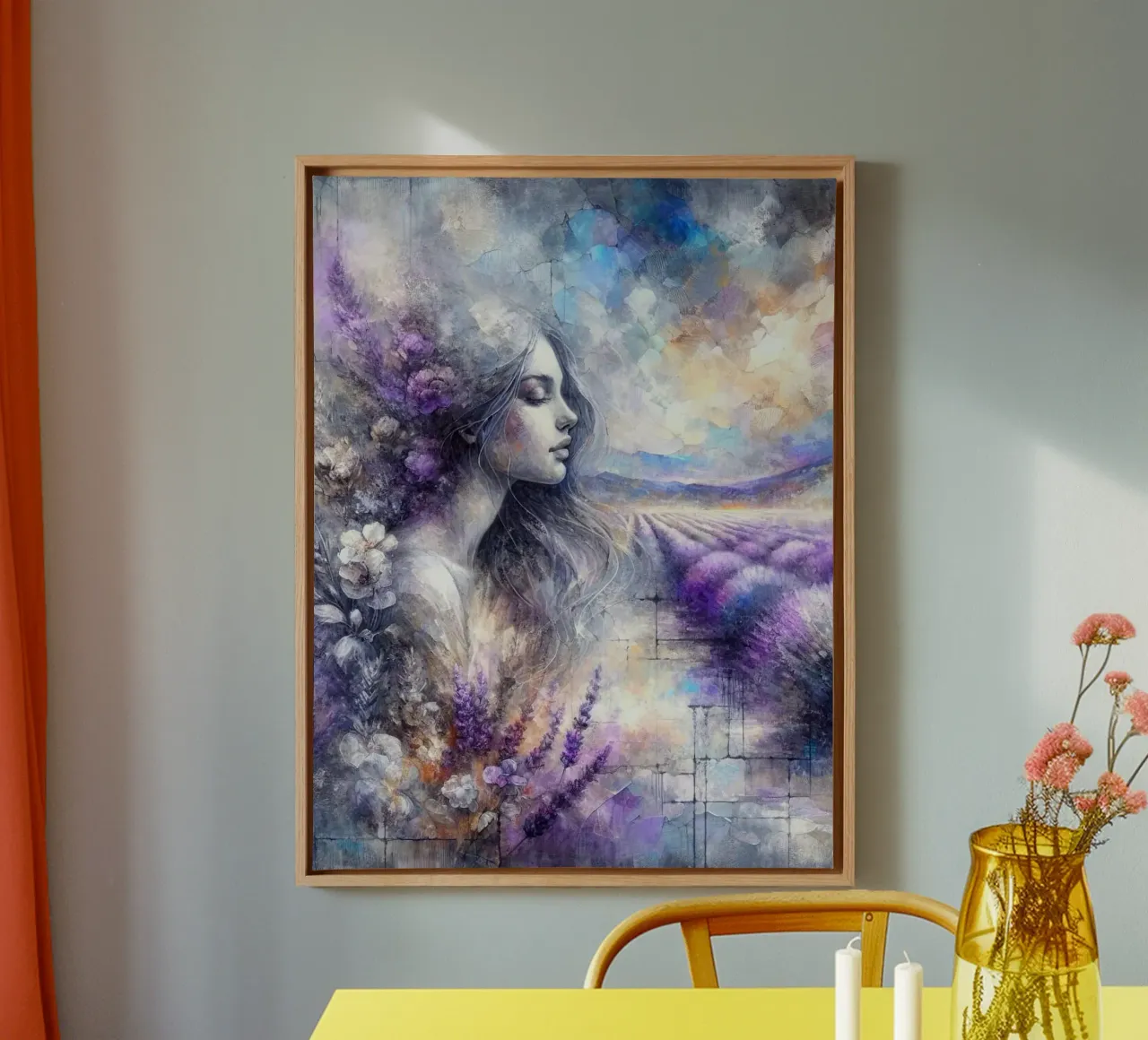 Whispers of Lavender Dreams canvas with Floater frame by ZARAH