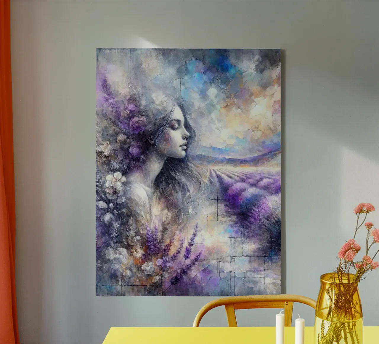 Whispers of Lavender Dreams canvas with Floater frame by ZARAH