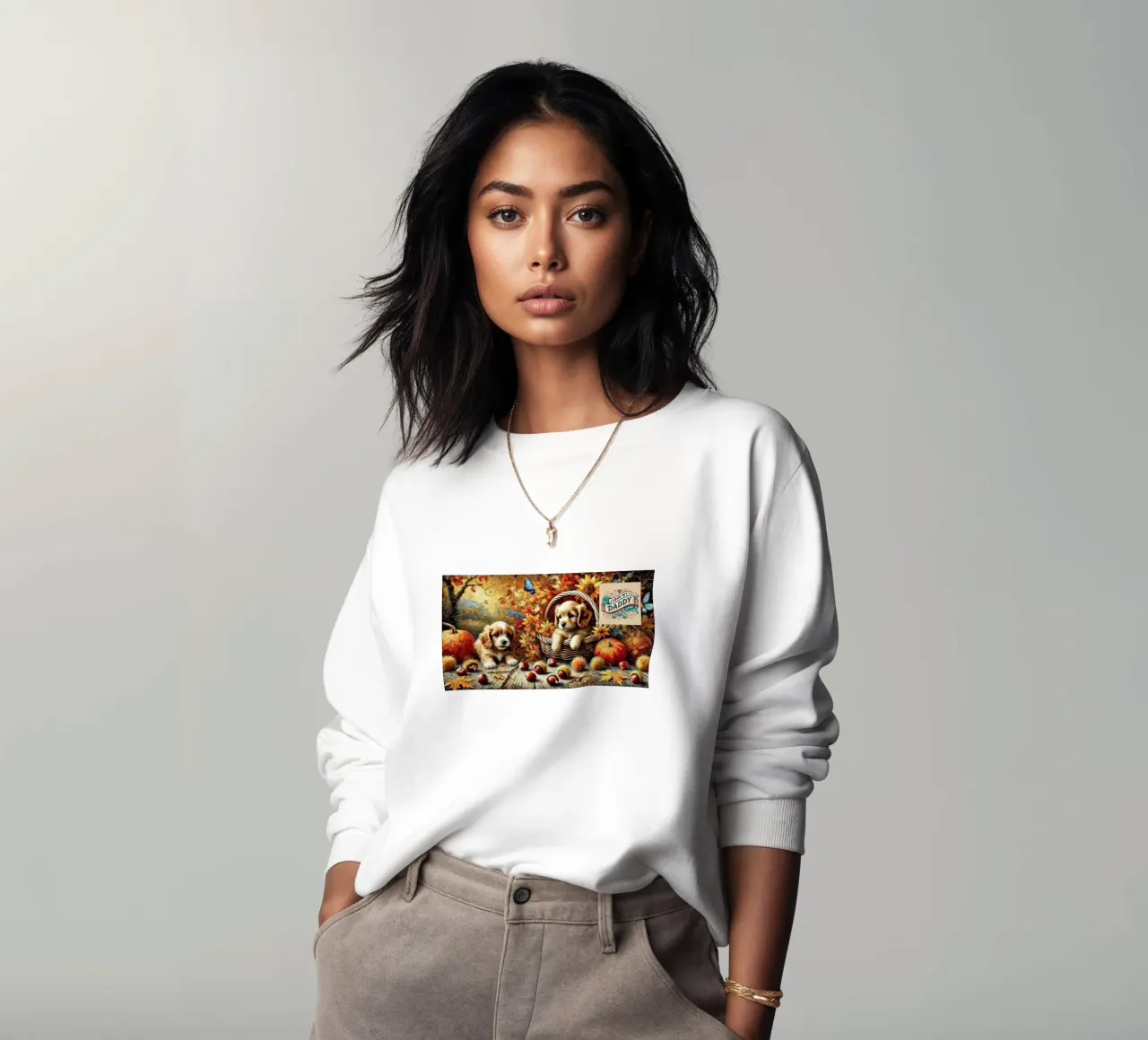 I LOVE MY DADDY IN AUTUMN, Puppy Dog Edition felpa da Vintage Van Gogh