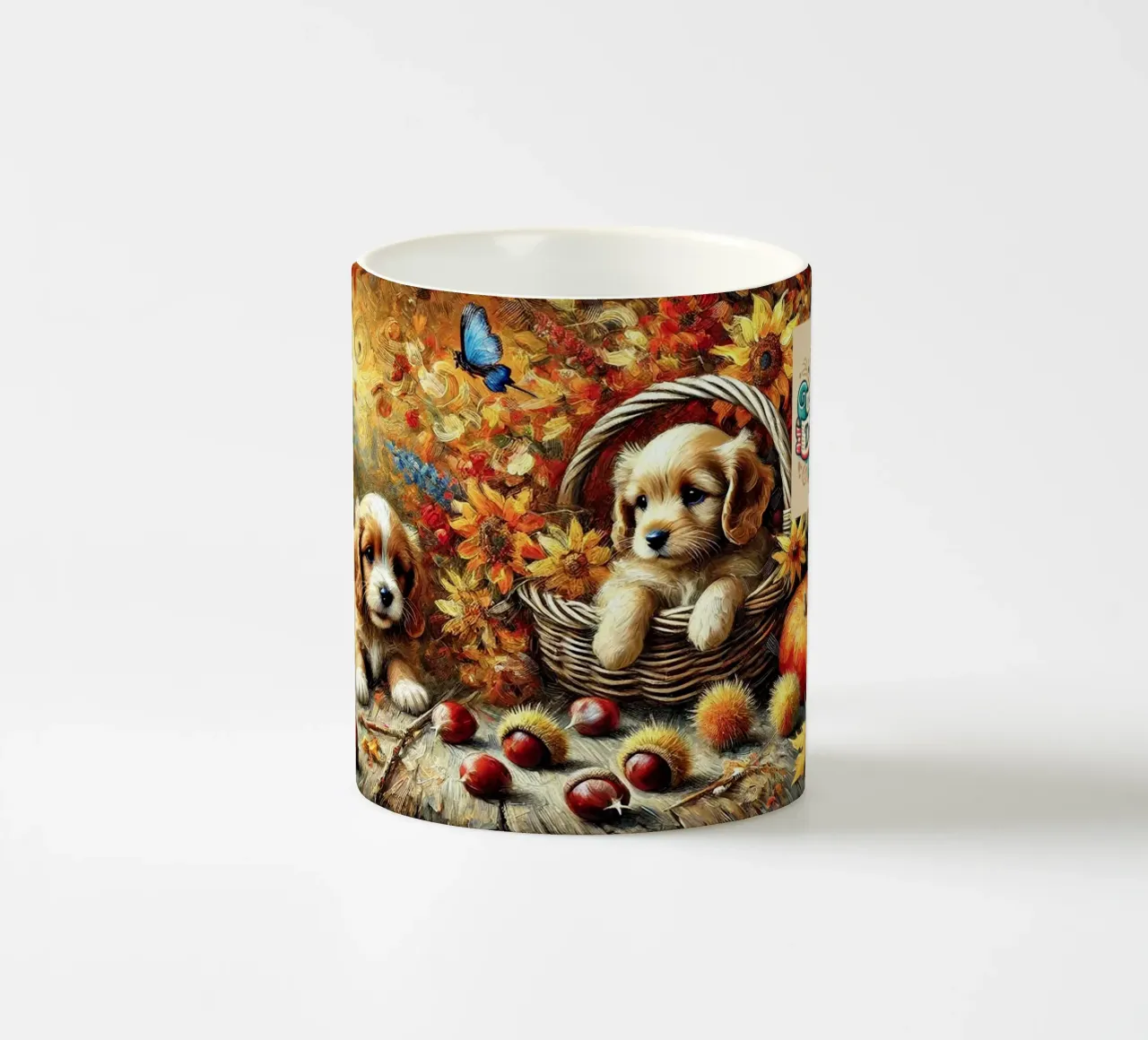 I LOVE MY DADDY IN AUTUMN, Puppy Dog Edition tazza in ceramica da Vintage Van Gogh