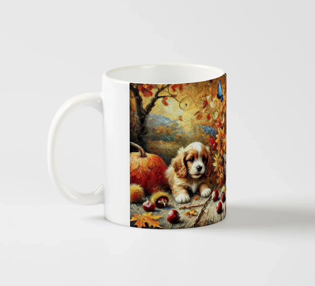 I LOVE MY DADDY IN AUTUMN, Puppy Dog Edition tazza in ceramica da Vintage Van Gogh