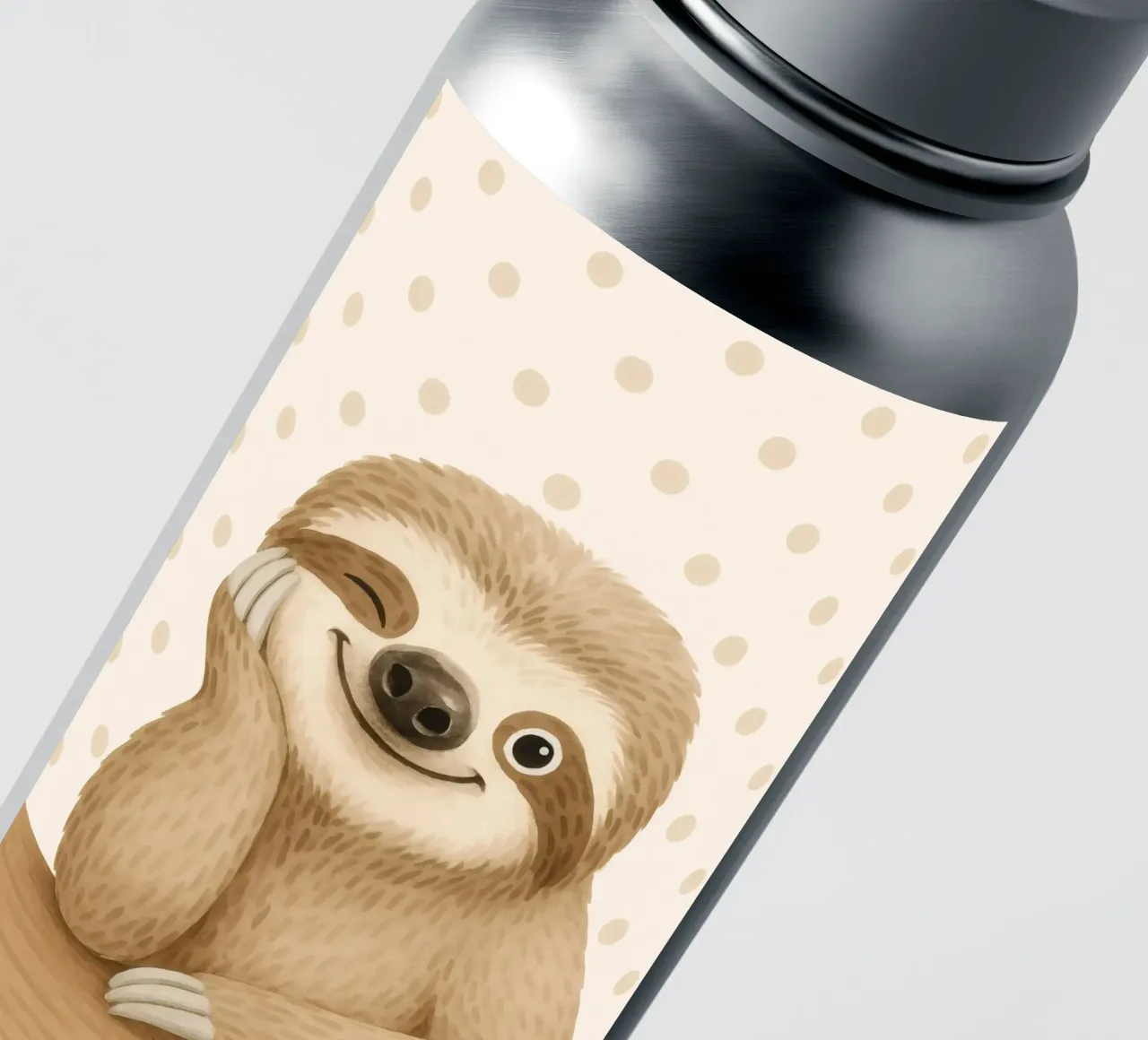 Niedlich Zwinkernde Faultier Cartoon Illustration Sticker von flufftee