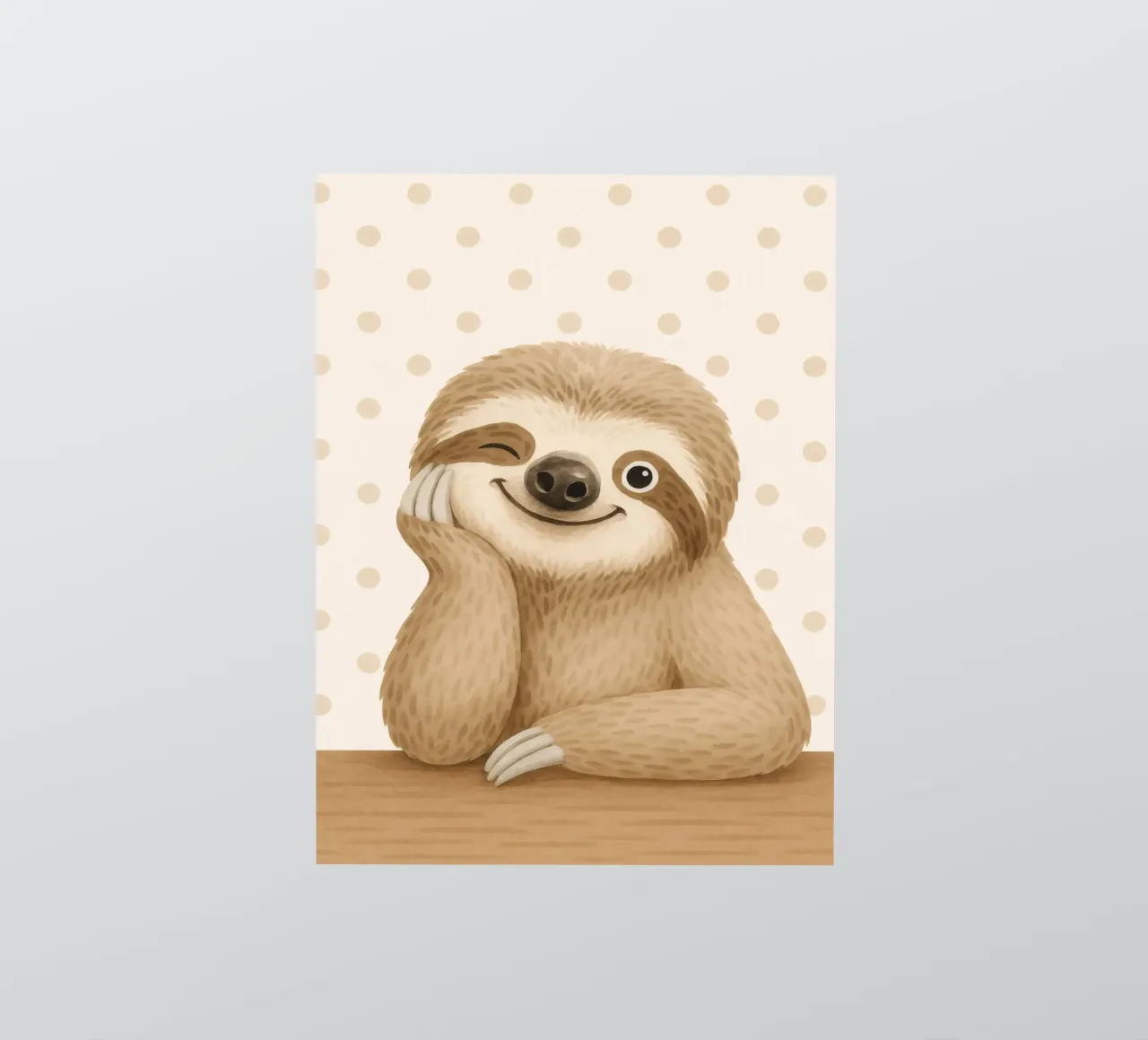 Niedlich Zwinkernde Faultier Cartoon Illustration Sticker von flufftee