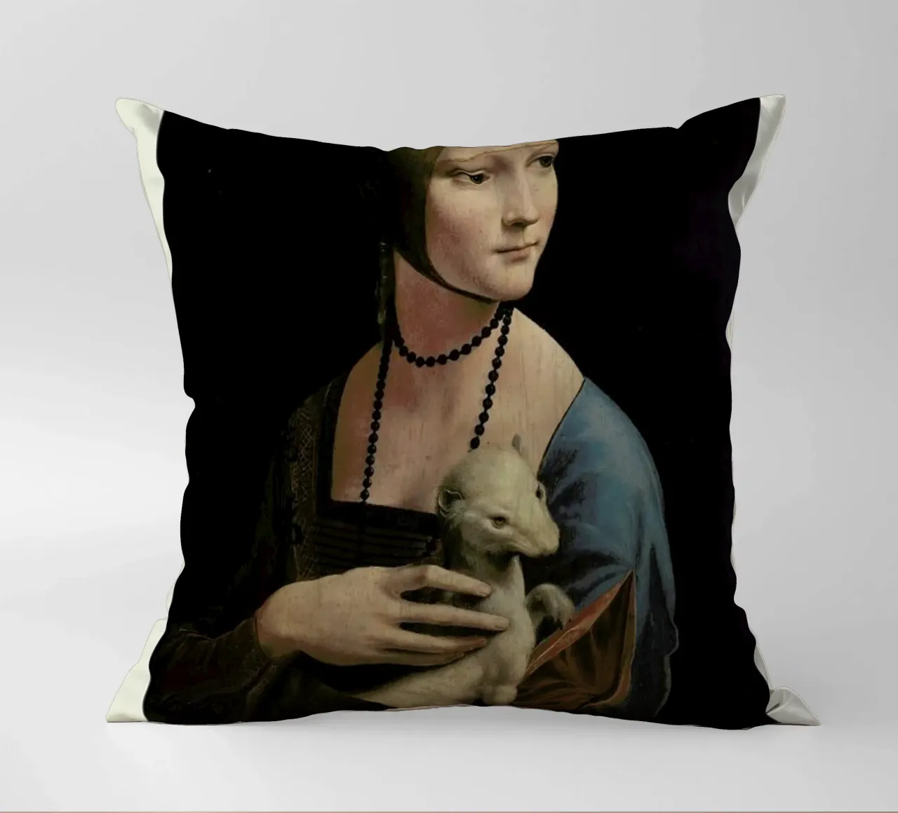da Vinci - Lady with an Ermine cuscino da Vintage by JUNIQE