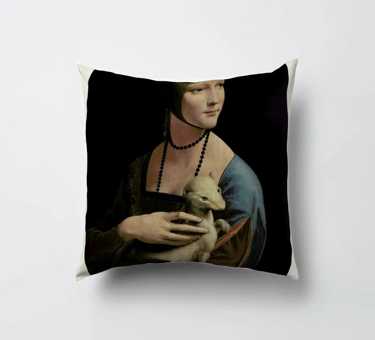 da Vinci - Lady with an Ermine cuscino da Vintage by JUNIQE