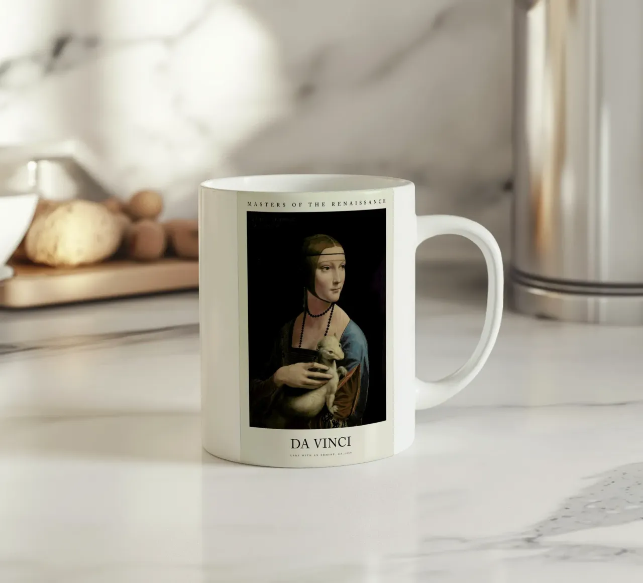 da Vinci - Lady with an Ermine tazza in ceramica da Vintage by JUNIQE