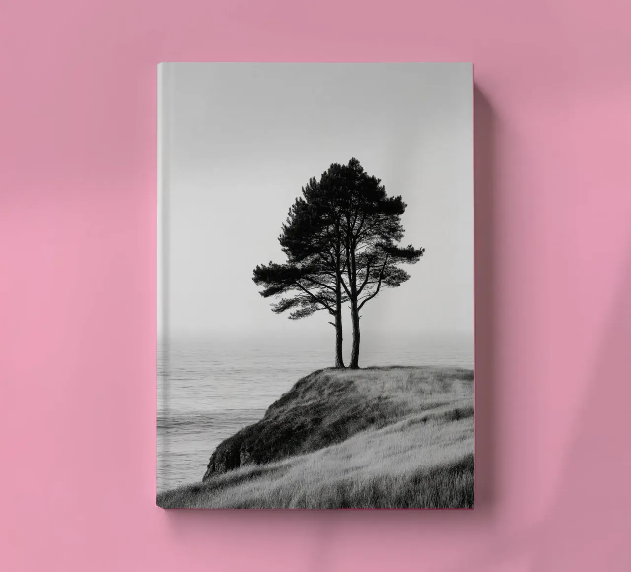 Lone Tree on Cliff Edge notebook by Indigo Tides Art