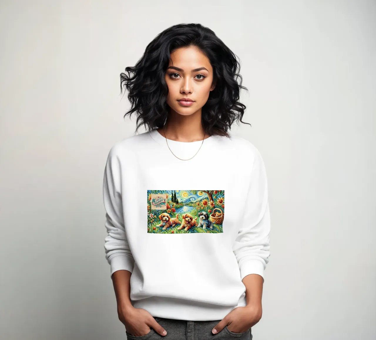 I LOVE MY DADDY IN SUMMER, Puppy Dog Edition felpa da Vintage Van Gogh