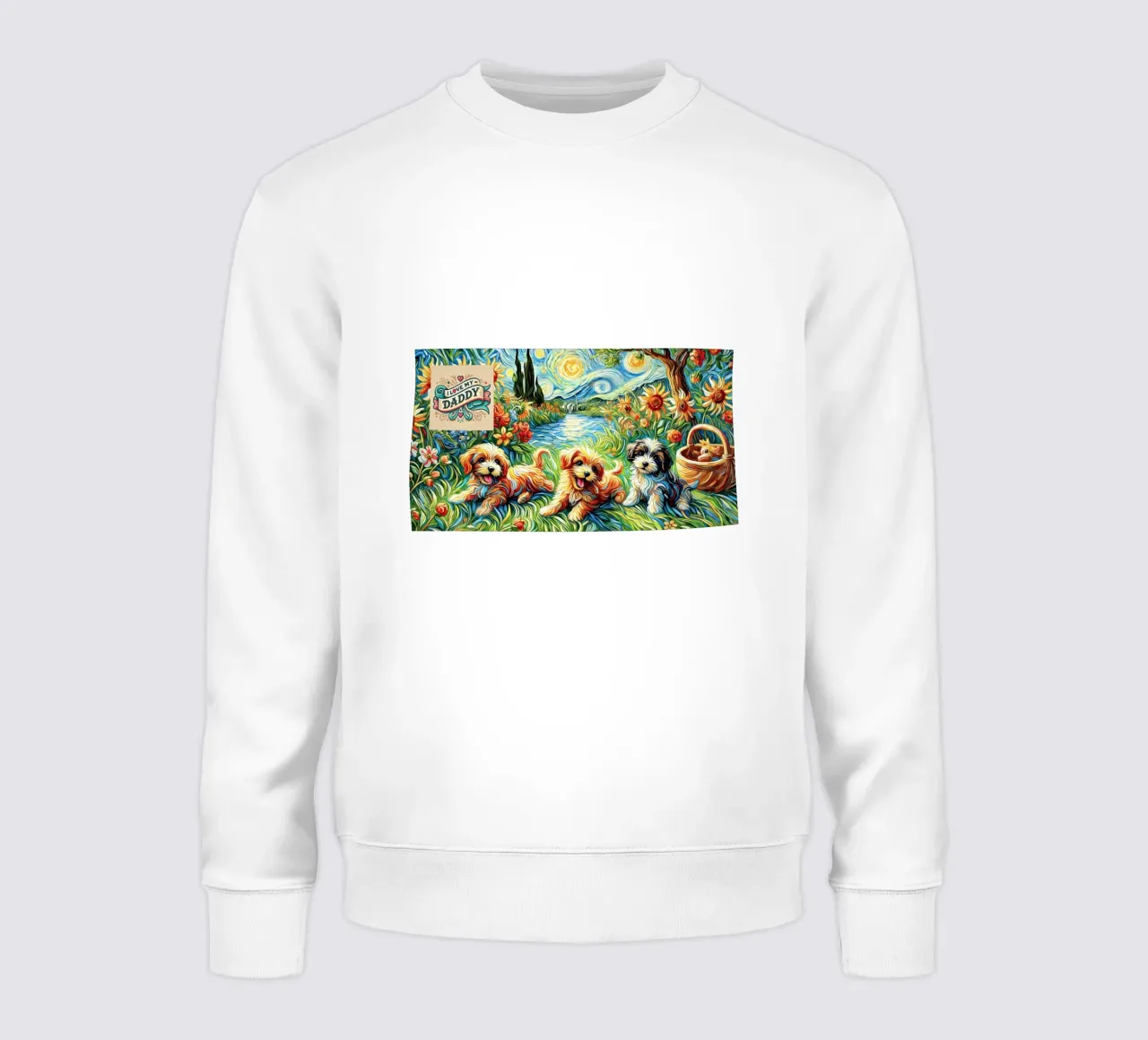 I LOVE MY DADDY IN SUMMER, Puppy Dog Edition felpa da Vintage Van Gogh