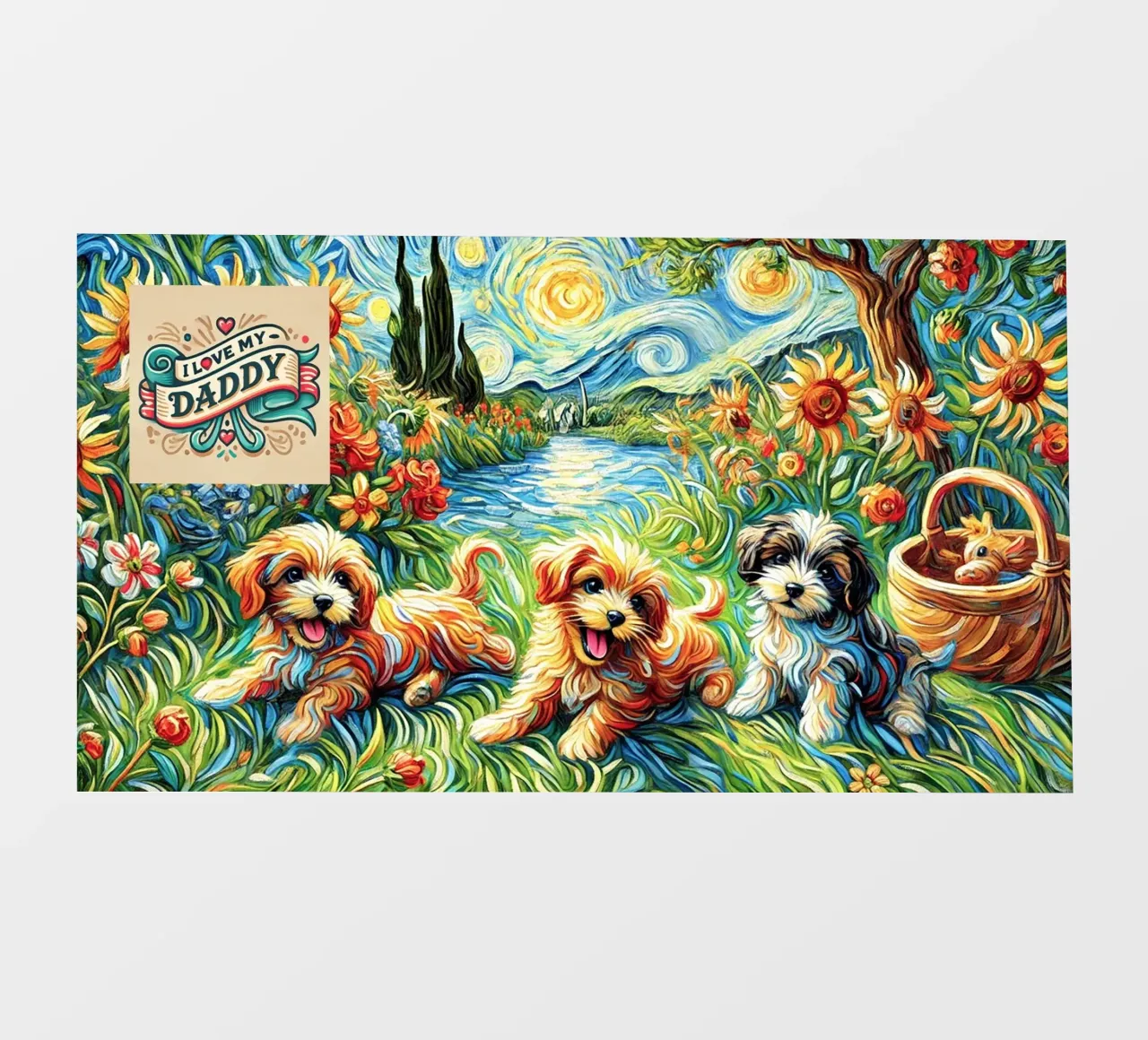 I LOVE MY DADDY IN SUMMER, Puppy Dog Edition pellicola backlit da Vintage Van Gogh