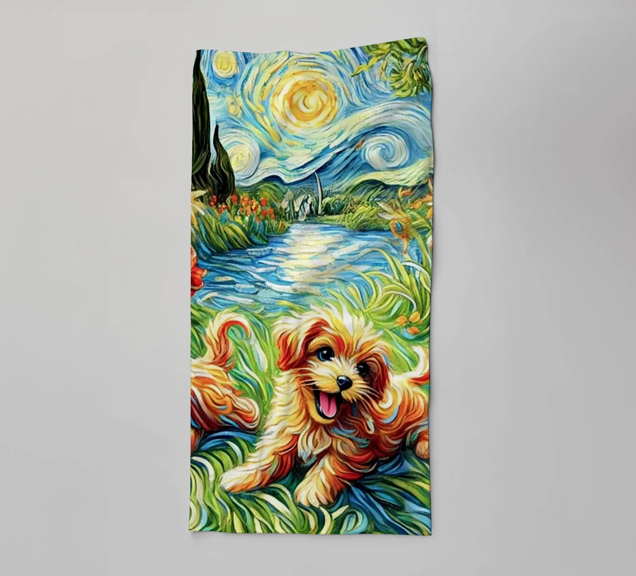 I LOVE MY DADDY IN SUMMER, Puppy Dog Edition asciugamano da bagno da Vintage Van Gogh