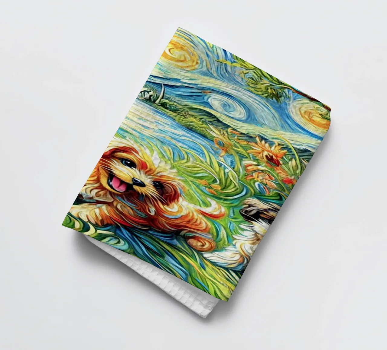 I LOVE MY DADDY IN SUMMER, Puppy Dog Edition canovaccio da cucina da Vintage Van Gogh