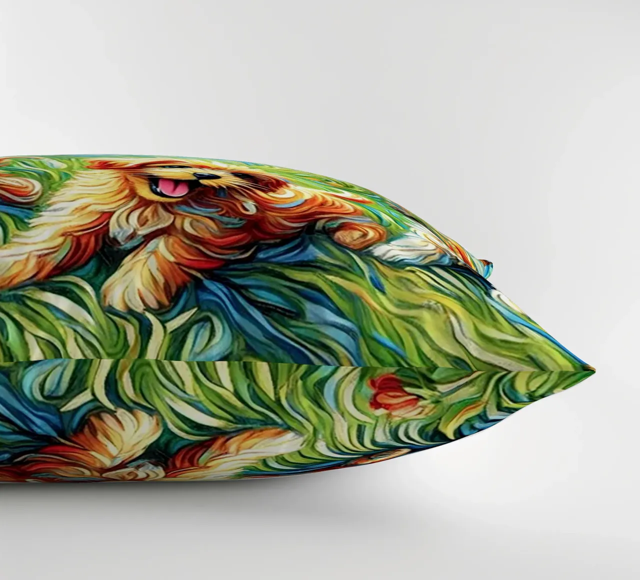 I LOVE MY MOMMY IN SUMMER, Puppy Dog Edition cuscino da Vintage Van Gogh