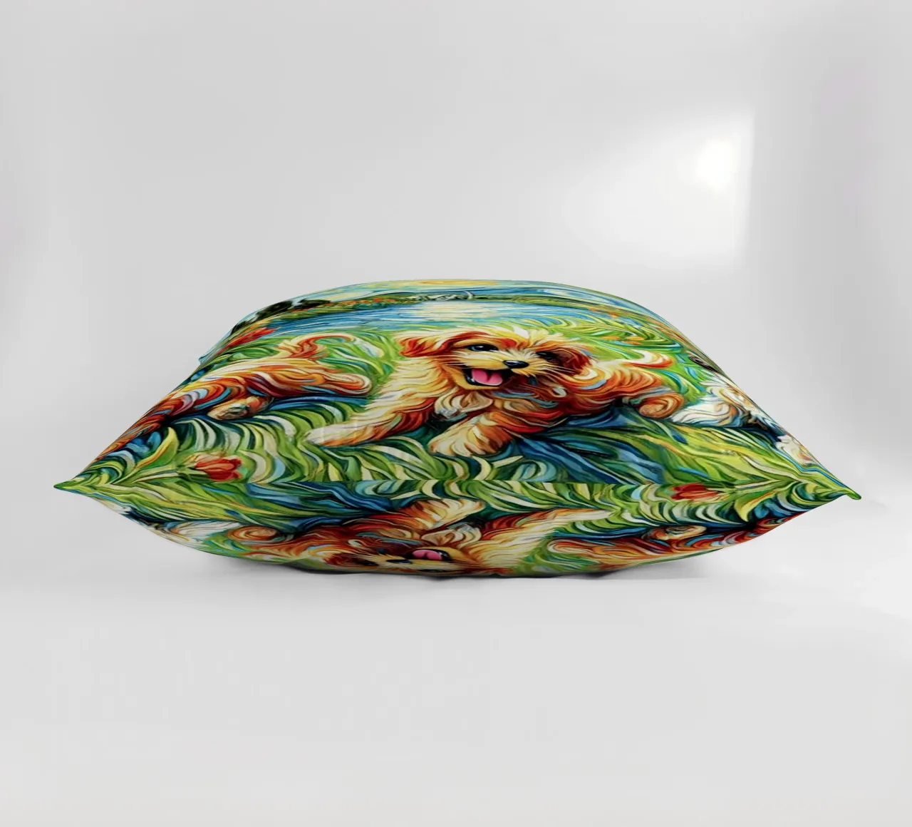 I LOVE MY MOMMY IN SUMMER, Puppy Dog Edition cuscino da Vintage Van Gogh
