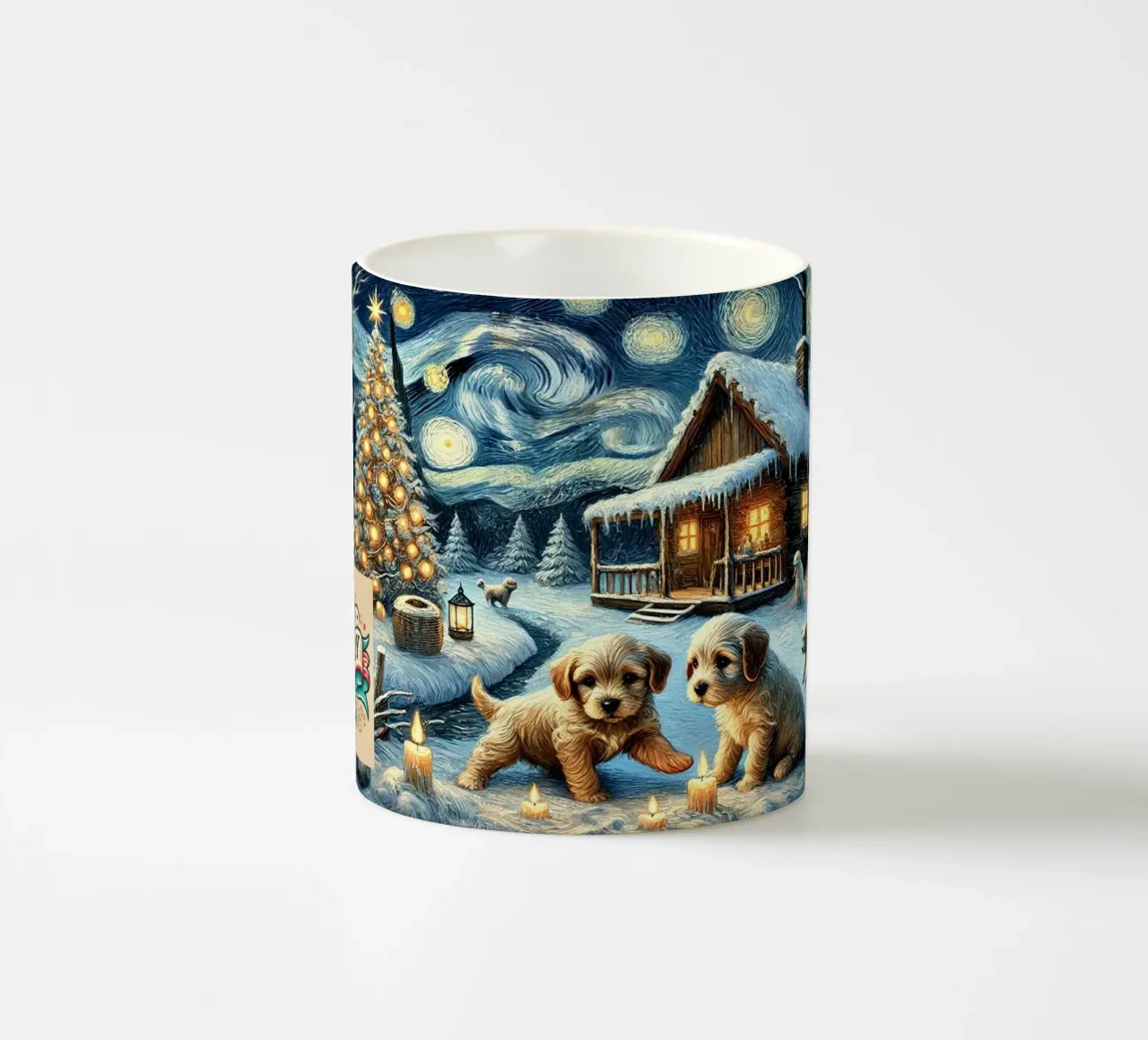 I LOVE MY DADDY IN WINTER, Puppy Dog Edition tazza in ceramica da Vintage Van Gogh