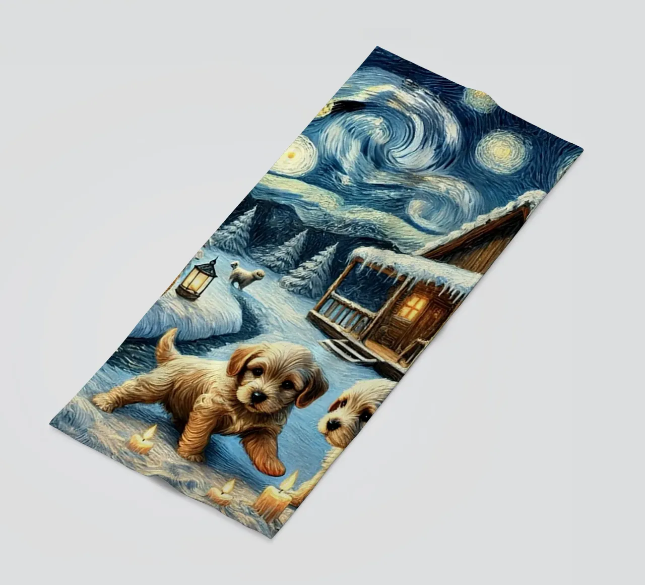 I LOVE MY DADDY IN WINTER, Puppy Dog Edition telo mare da Vintage Van Gogh