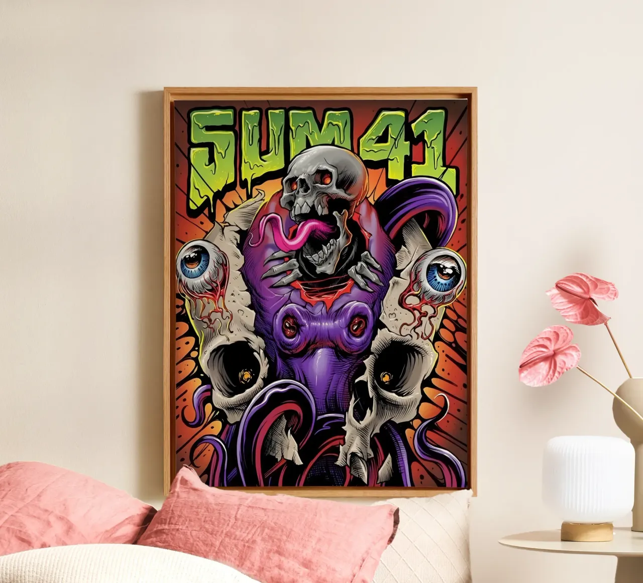 SUM 41 Reproduction Tour tela con Cornice a cassetta da lindacleveland