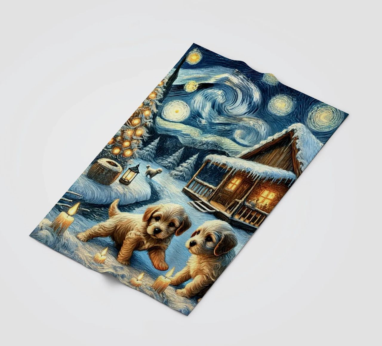 I LOVE MY MOMMY IN WINTER, Puppy Dog Edition coperta in pile da Vintage Van Gogh