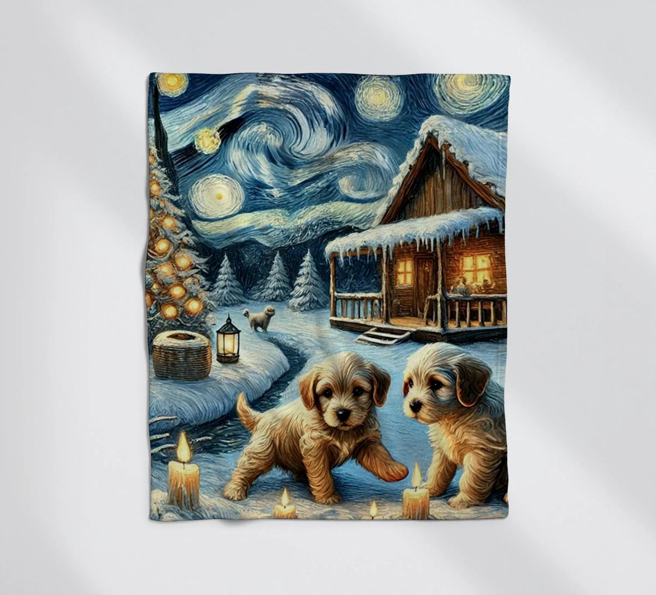 I LOVE MY MOMMY IN WINTER, Puppy Dog Edition coperta in pile da Vintage Van Gogh