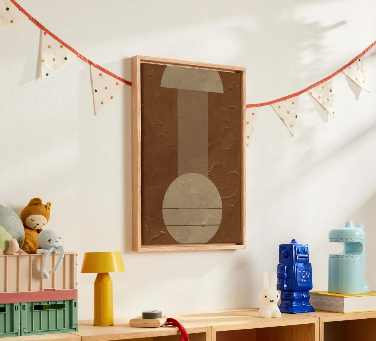 Terracotta Line No 03 tela con Cornice a cassetta da treechild