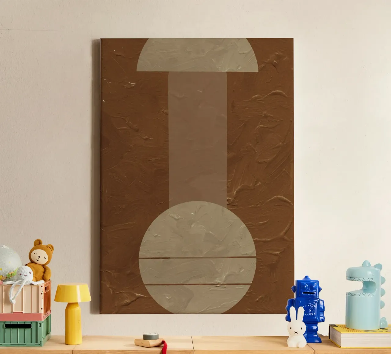 Terracotta Line No 03 tela con Cornice a cassetta da treechild
