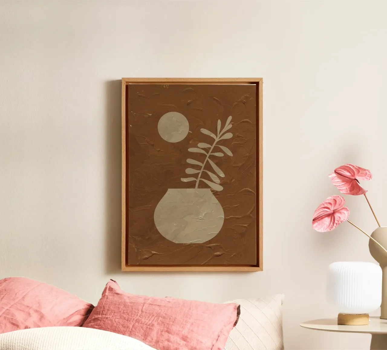 Terracotta Line No 04 tela con Cornice a cassetta da treechild