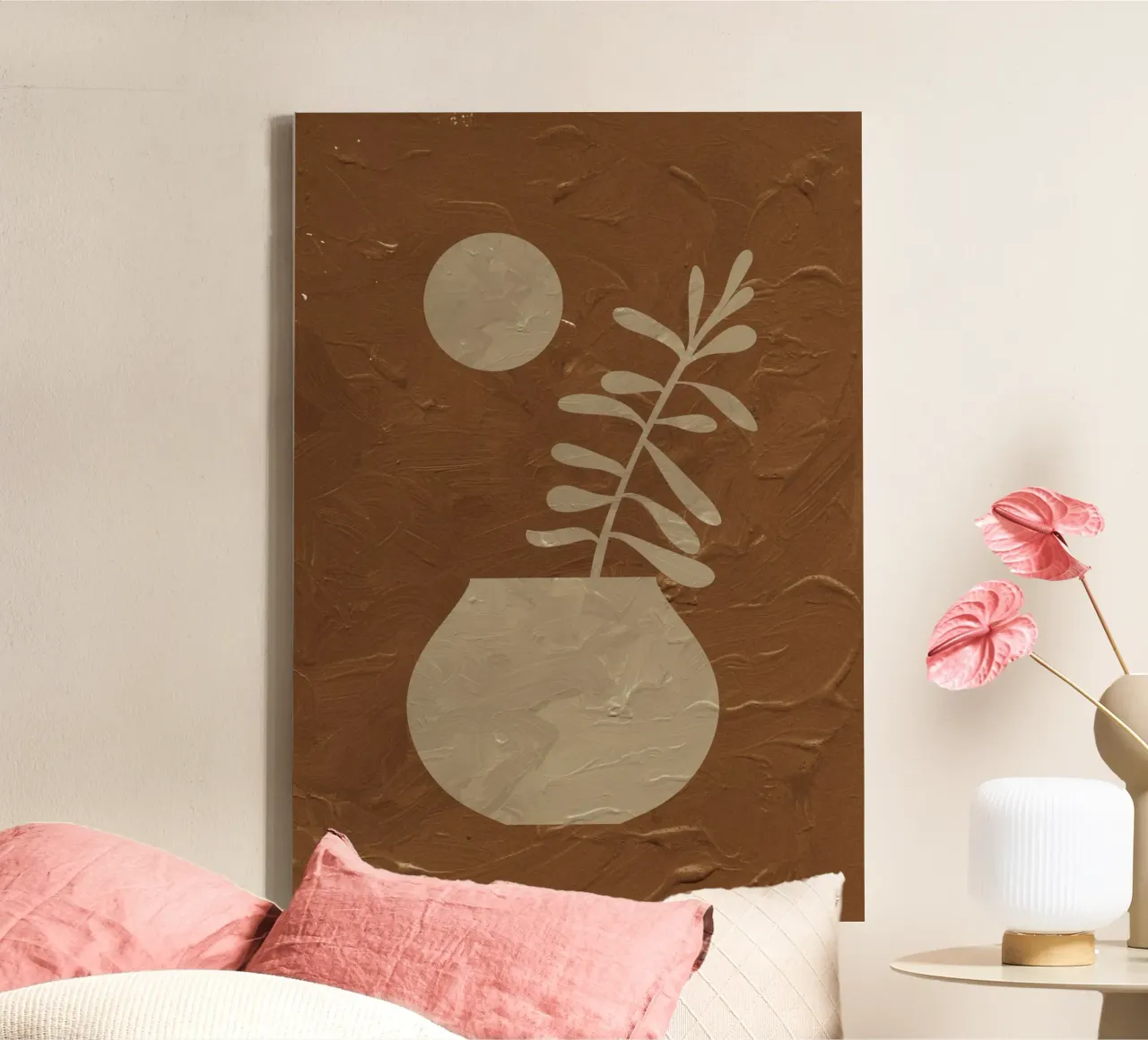 Terracotta Line No 04 tela con Cornice a cassetta da treechild