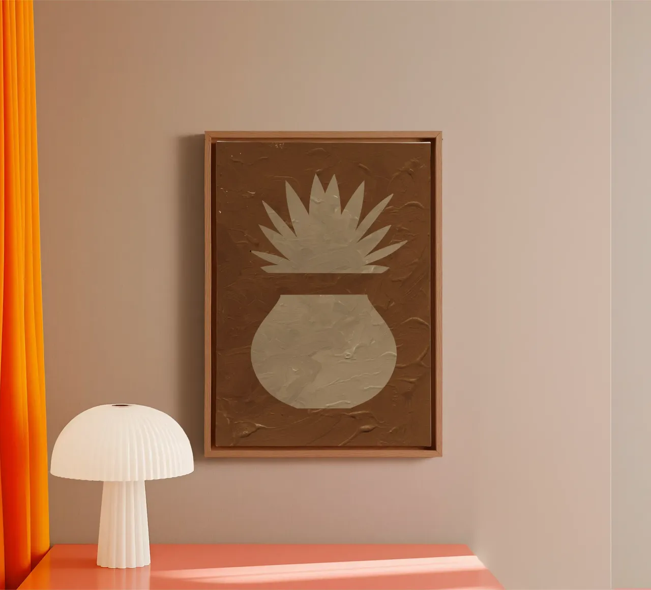 Terracotta Line No 05 tela con Cornice a cassetta da treechild
