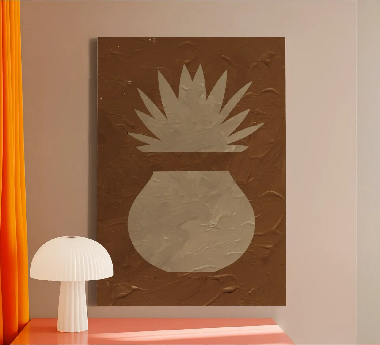 Terracotta Line No 05 tela con Cornice a cassetta da treechild