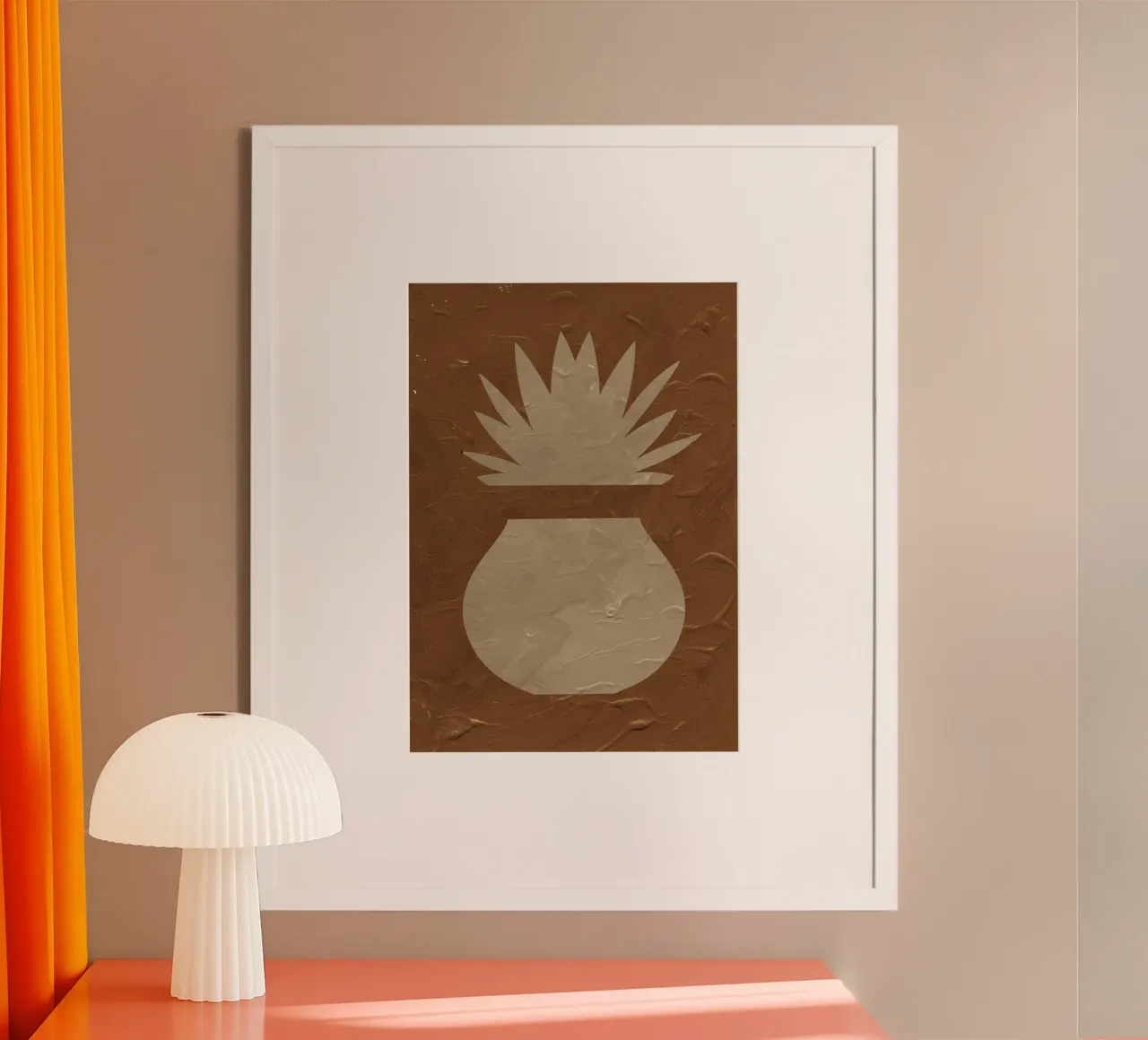 Terracotta Line No 05 poster con telaio in alluminio da treechild