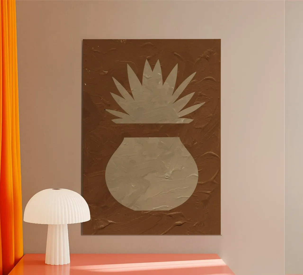 Terracotta Line No 05 poster con telaio in alluminio da treechild