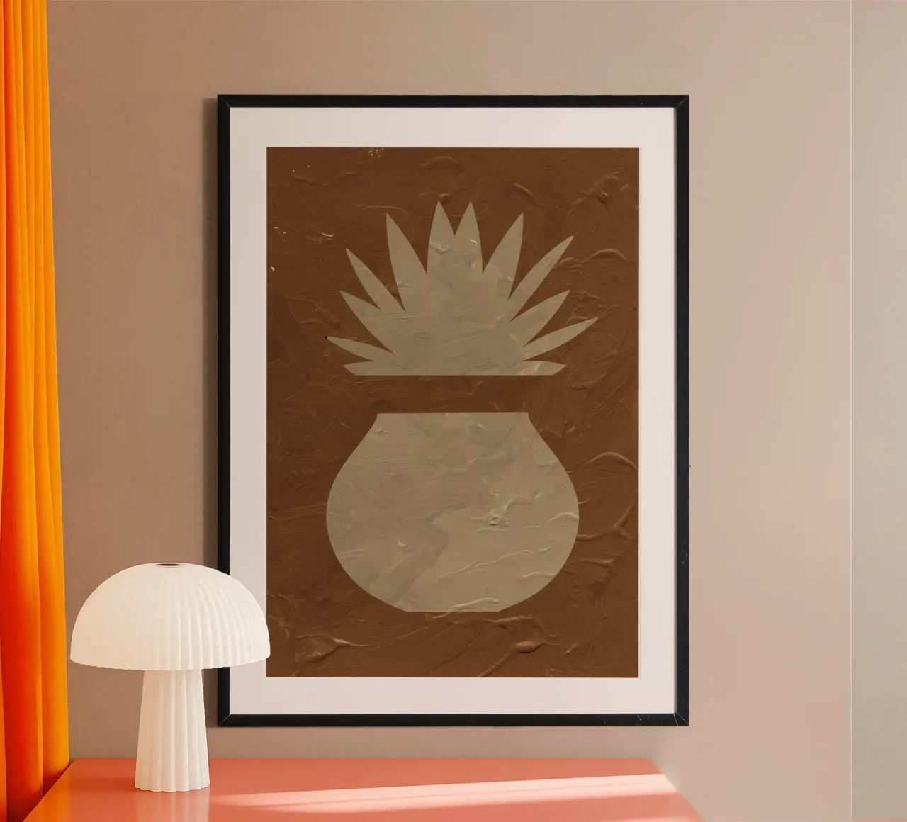 Terracotta Line No 05 poster con telaio in alluminio da treechild
