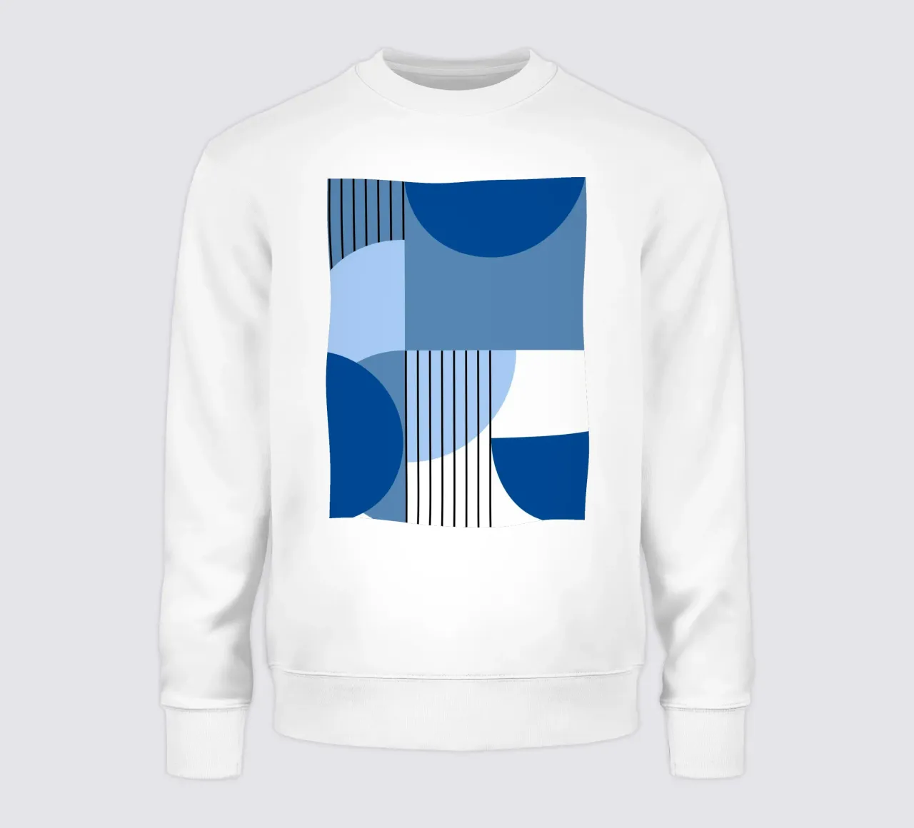 Composizione geometrica in blu felpa da Studio Vibe