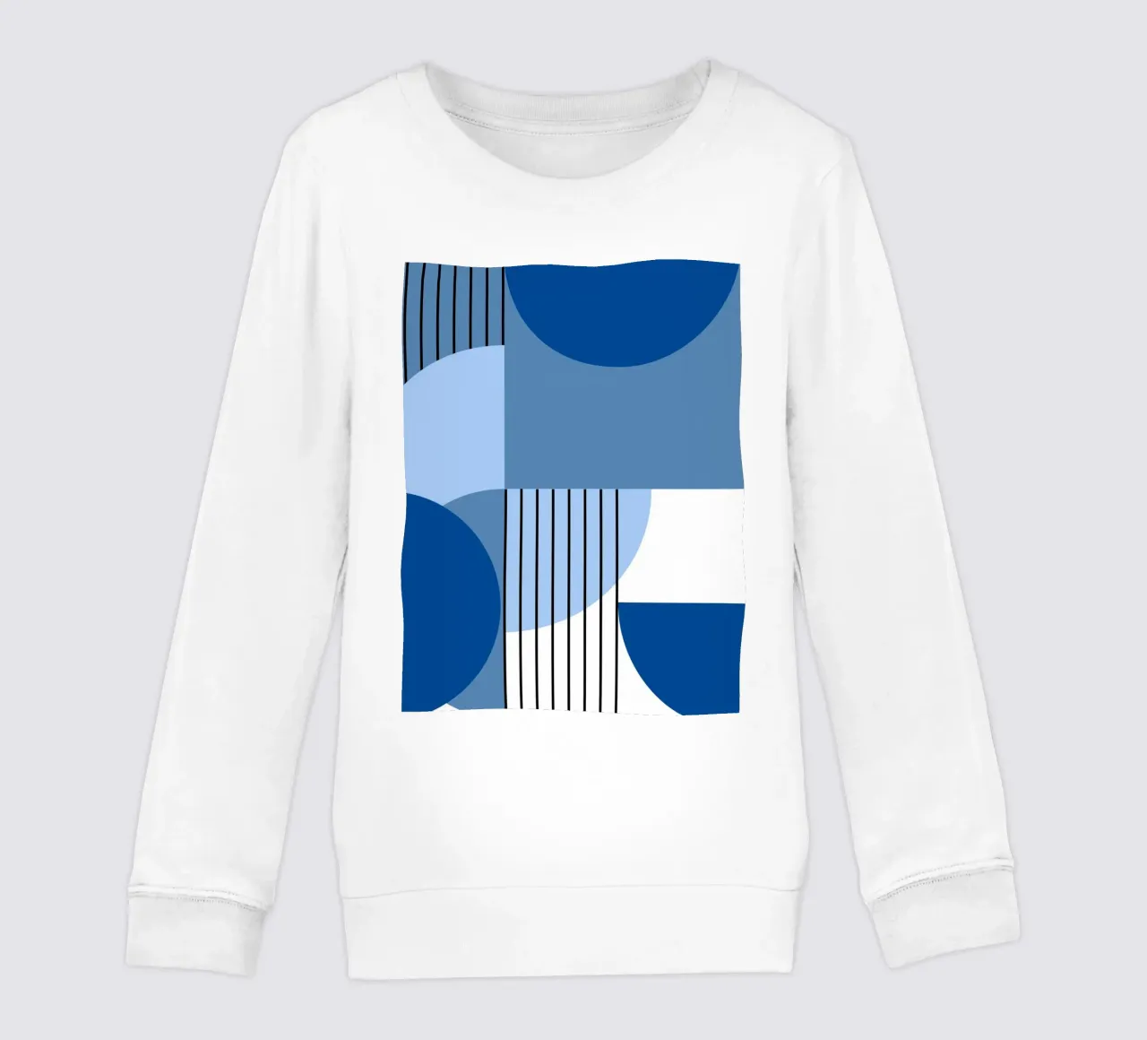 Composizione geometrica in blu felpa bambino da Studio Vibe