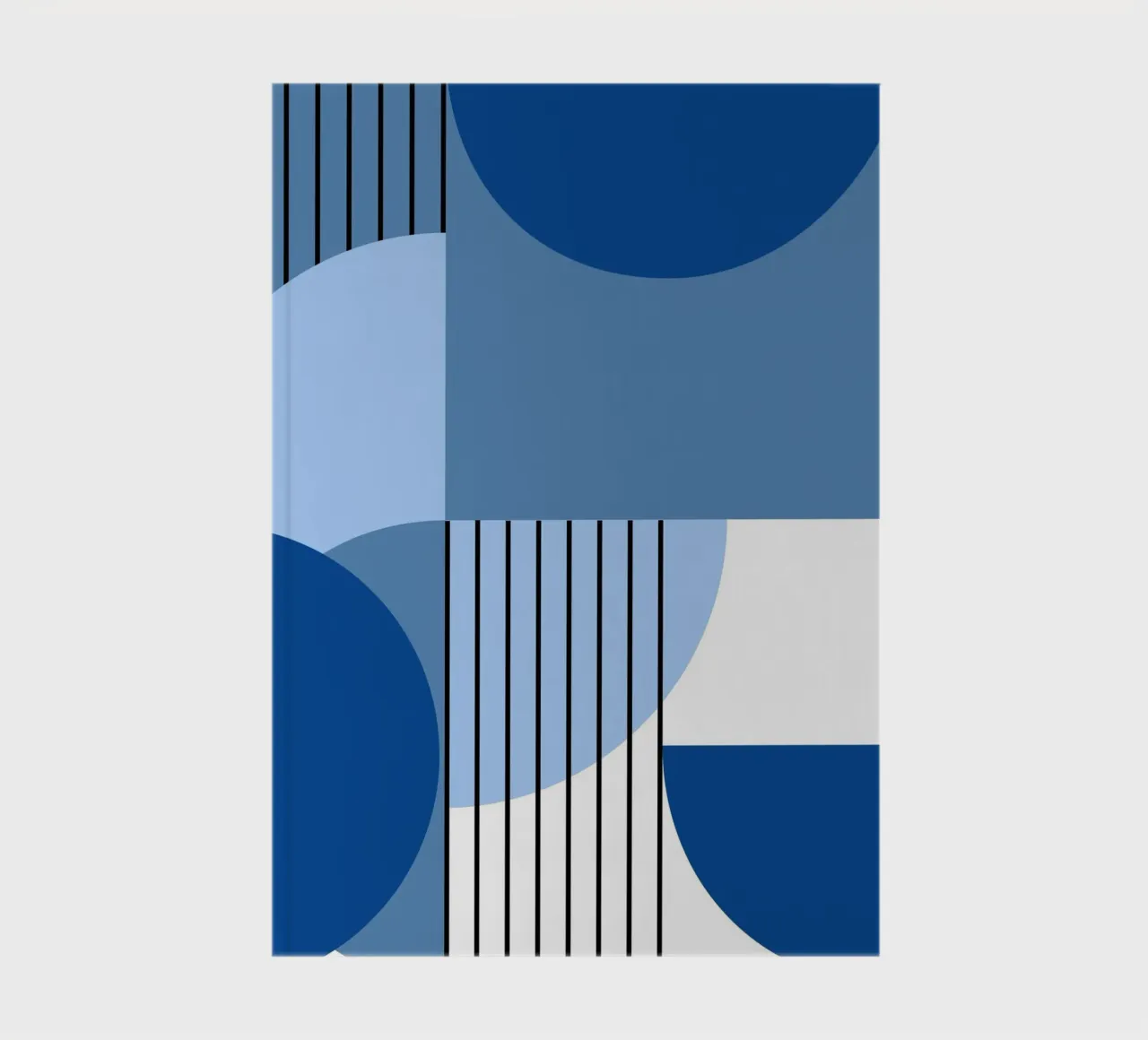 Geometric composition in blue notebook by Studio Vibe