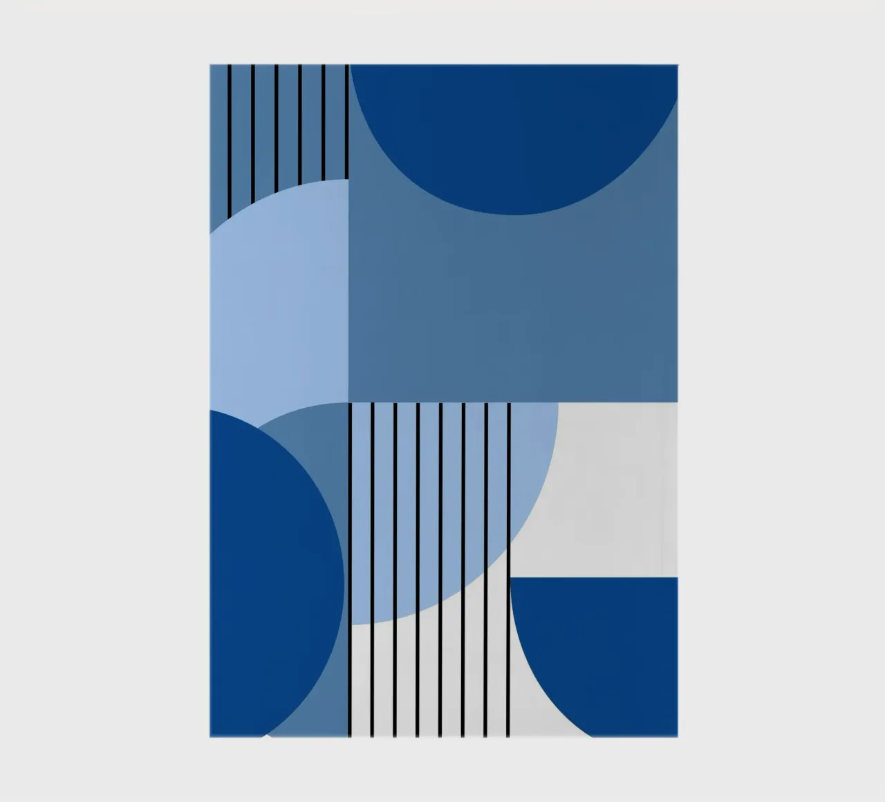 Geometric composition in blue notebook by Studio Vibe