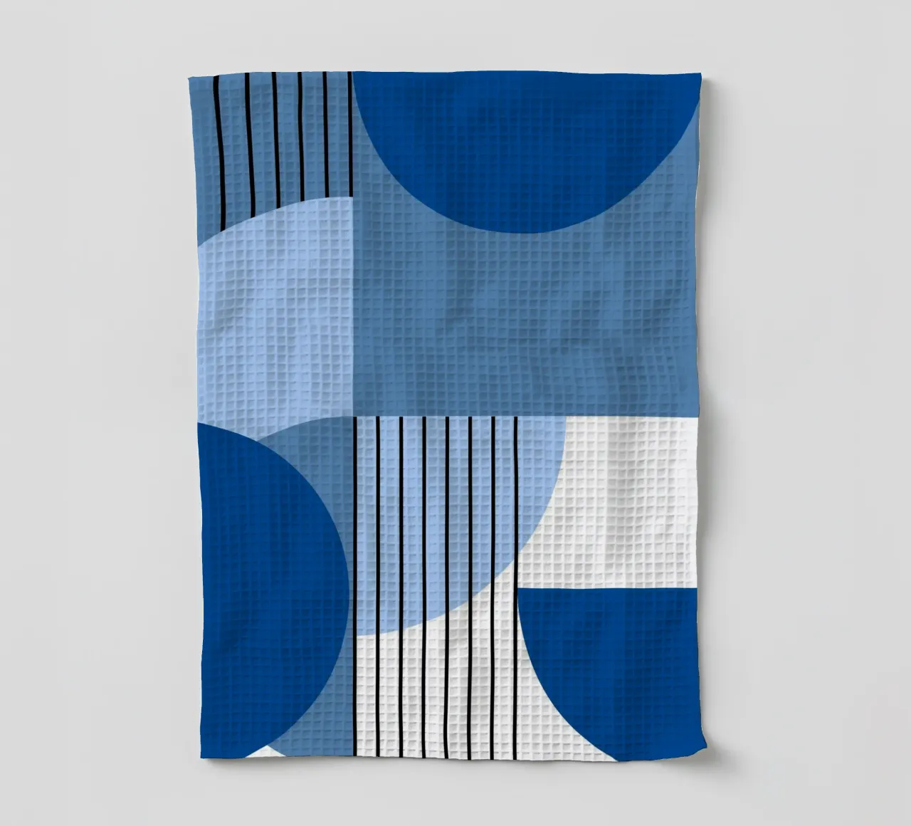 Composizione geometrica in blu canovaccio da cucina da Studio Vibe
