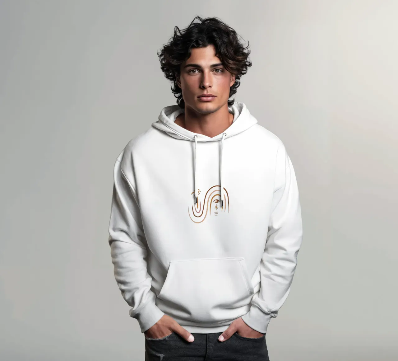 Summer Line No 03 (Without Background) felpa con cappuccio da treechild